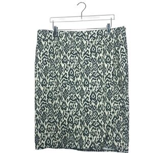 RipSkirt Hawaii Wrap Skirt XXL / 2XL Black Cream Ikat Print Pockets Length 3
